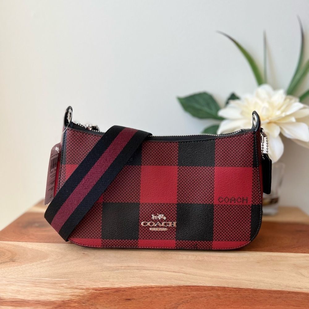 NWT Coach crossbody bag With Buffalo‎ Plaid Print